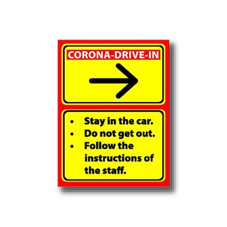 Ergomat 24in x 18in RECTANGLE SIGNS Corona-Drive-In DSV-SIGN 432 #7085 -UEN